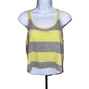 Yellow and Gray Striped Women's Tank Top